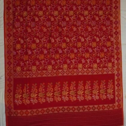 KashiFab Ruby Red Banarasi Silk Saree online - authentic Varanasi Banarasi silk saree
