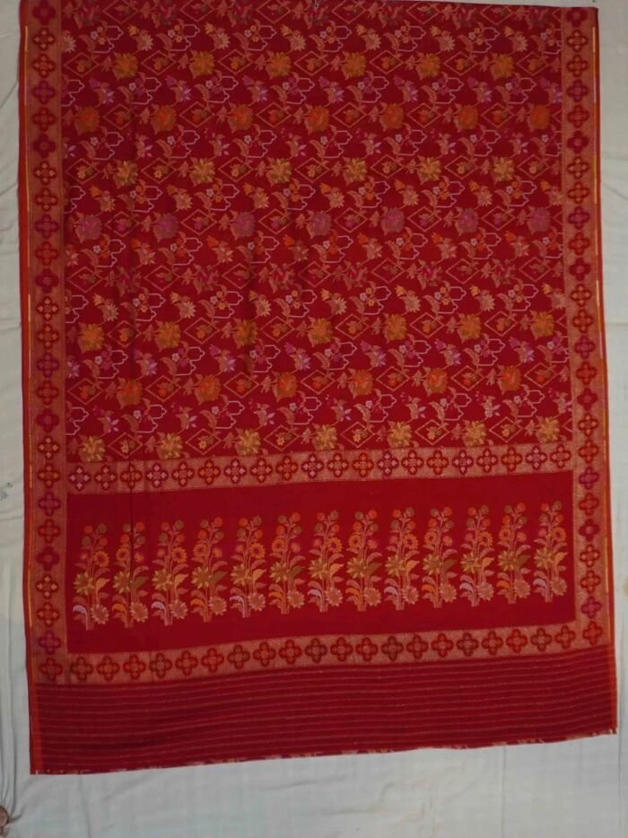 KashiFab Ruby Red Banarasi Silk Saree 1 KashiFab Ruby Red Banarasi Silk Saree online - authentic Varanasi Banarasi silk saree