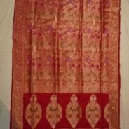 KashiFab Ruby Red Banarasi Silk Saree online - authentic Varanasi Banarasi silk saree