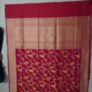 KashiFab Ruby Red Banarasi Silk Saree online - authentic Varanasi Banarasi silk saree