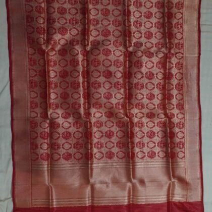 KashiFab Ruby Red Banarasi Silk Saree online - authentic Varanasi Banarasi silk saree
