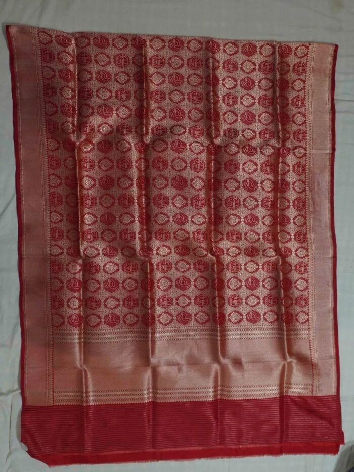 KashiFab Ruby Red Banarasi Silk Saree 1 KashiFab Ruby Red Banarasi Silk Saree online - authentic Varanasi Banarasi silk saree