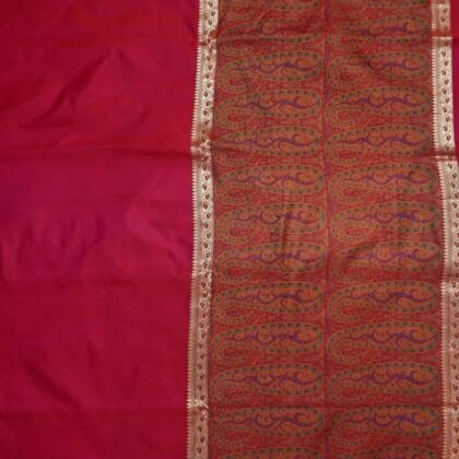 KashiFab Ruby Red Banarasi Silk Saree online - authentic Varanasi Banarasi silk saree