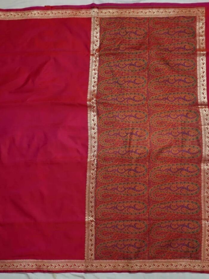 KashiFab Ruby Red Banarasi Silk Saree 1 KashiFab Ruby Red Banarasi Silk Saree online - authentic Varanasi Banarasi silk saree