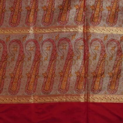 KashiFab Ruby Red Banarasi Silk Saree online - authentic Varanasi Banarasi silk saree - detail view 2