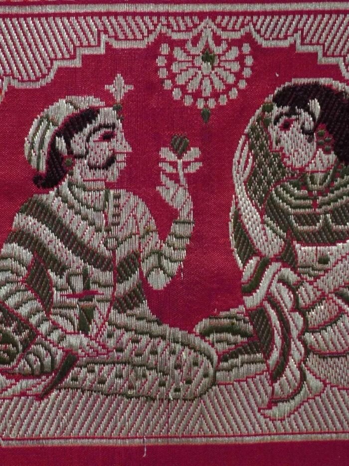 KashiFab Ruby Red Banarasi Silk Saree 2 KashiFab Ruby Red Banarasi Silk Saree online - authentic Varanasi Banarasi silk saree - detail view 2