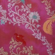 KashiFab Ruby Red Banarasi Silk Saree online - authentic Varanasi Banarasi silk saree - detail view 2
