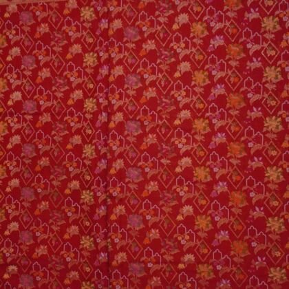 KashiFab Ruby Red Banarasi Silk Saree online - authentic Varanasi Banarasi silk saree - detail view 2