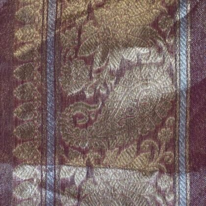 KashiFab Ruby Red Banarasi Silk Saree online - authentic Varanasi Banarasi silk saree - detail view 2