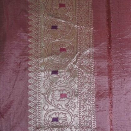 KashiFab Ruby Red Banarasi Silk Saree online - authentic Varanasi Banarasi silk saree - detail view 2