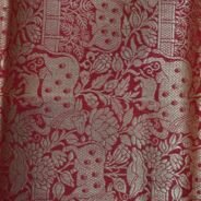 KashiFab Ruby Red Banarasi Silk Saree online - authentic Varanasi Banarasi silk saree - detail view 2