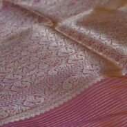 KashiFab Ruby Red Banarasi Silk Saree online - authentic Varanasi Banarasi silk saree - detail view 2