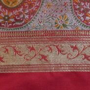 KashiFab Ruby Red Banarasi Silk Saree online - authentic Varanasi Banarasi silk saree - detail view 3