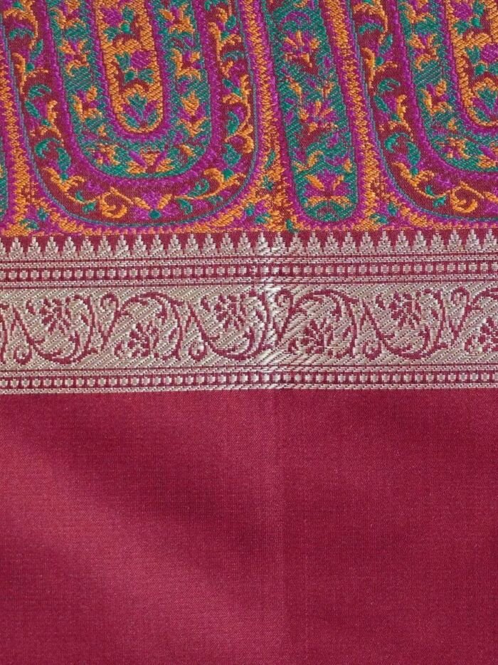 KashiFab Ruby Red Banarasi Silk Saree 3 KashiFab Ruby Red Banarasi Silk Saree online - authentic Varanasi Banarasi silk saree - detail view 3