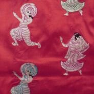 KashiFab Ruby Red Banarasi Silk Saree online - authentic Varanasi Banarasi silk saree - detail view 3