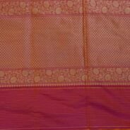 KashiFab Ruby Red Banarasi Silk Saree online - authentic Varanasi Banarasi silk saree - detail view 3