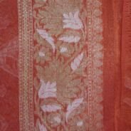 KashiFab Ruby Red Banarasi Silk Saree online - authentic Varanasi Banarasi silk saree - detail view 3