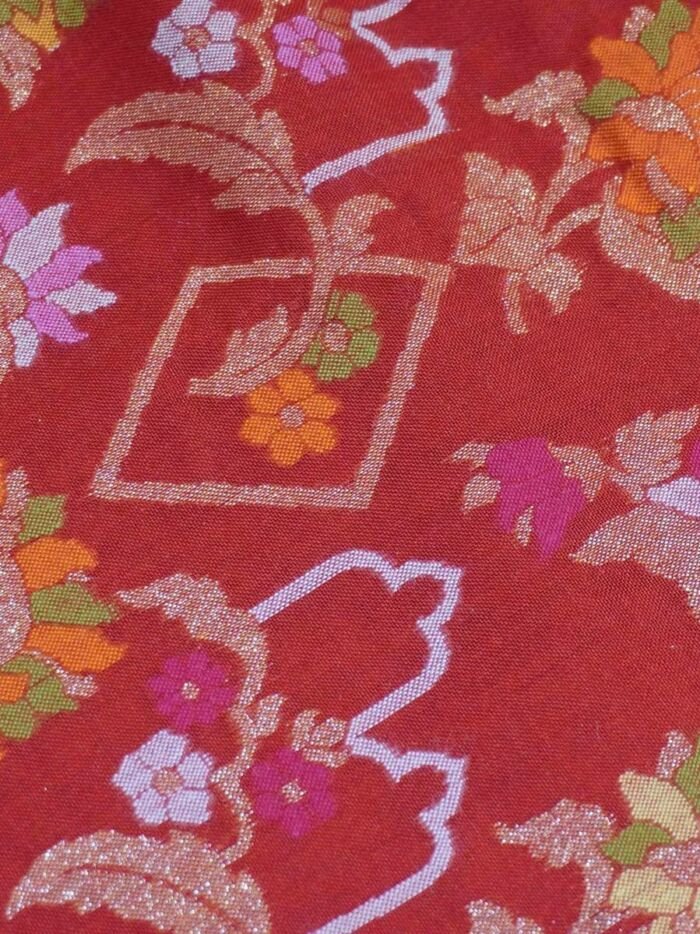 KashiFab Ruby Red Banarasi Silk Saree 3 KashiFab Ruby Red Banarasi Silk Saree online - authentic Varanasi Banarasi silk saree - detail view 3