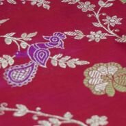 KashiFab Ruby Red Banarasi Silk Saree online - authentic Varanasi Banarasi silk saree - detail view 3