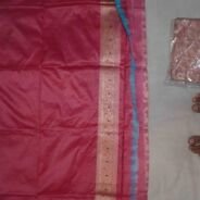 KashiFab Ruby Red Banarasi Silk Saree online - authentic Varanasi Banarasi silk saree - detail view 3