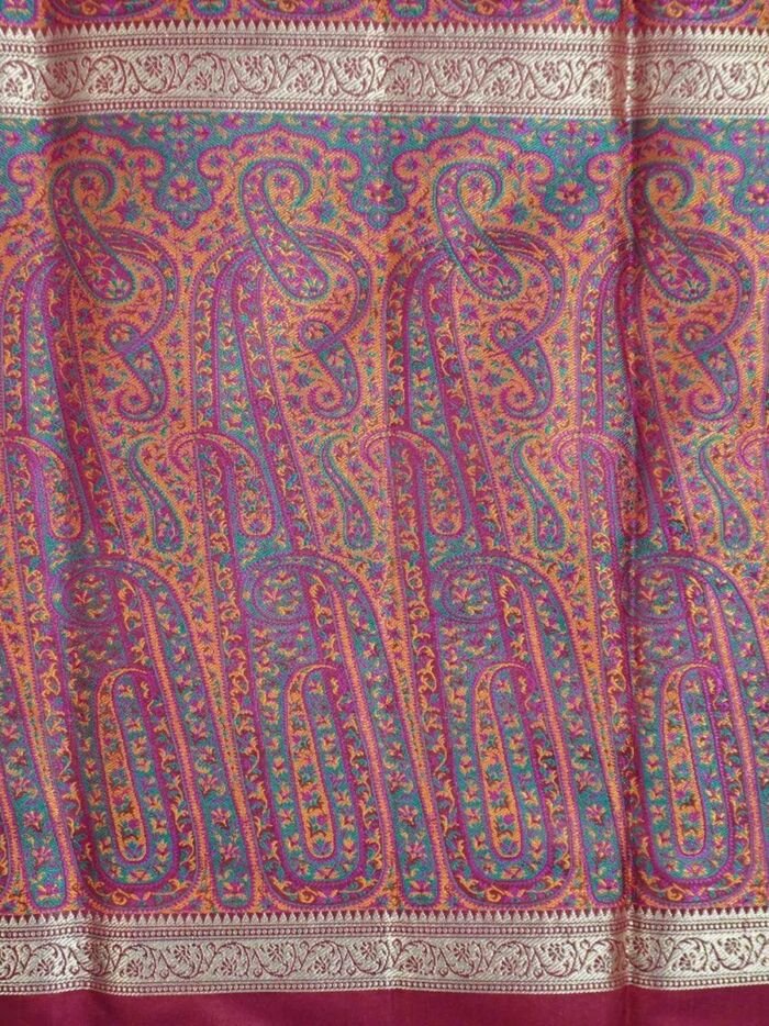 KashiFab Ruby Red Banarasi Silk Saree 4 KashiFab Ruby Red Banarasi Silk Saree online - authentic Varanasi Banarasi silk saree - detail view 4
