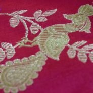 KashiFab Ruby Red Banarasi Silk Saree online - authentic Varanasi Banarasi silk saree - detail view 4