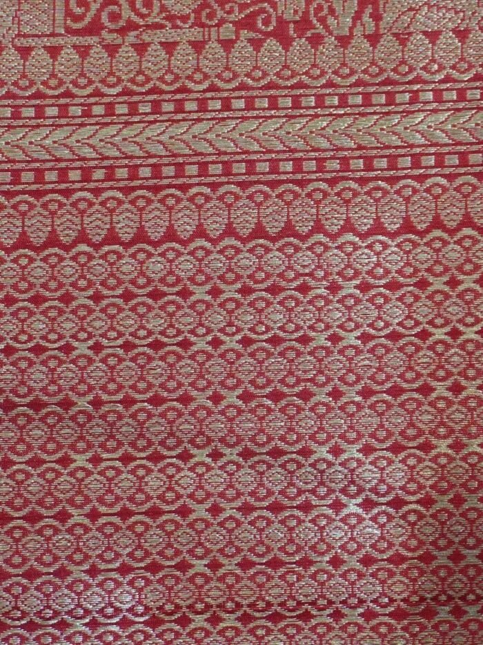 KashiFab Ruby Red Banarasi Silk Saree online - authentic Varanasi Banarasi silk saree - detail view 4