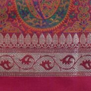 KashiFab Ruby Red Banarasi Silk Saree online - authentic Varanasi Banarasi silk saree - detail view 4