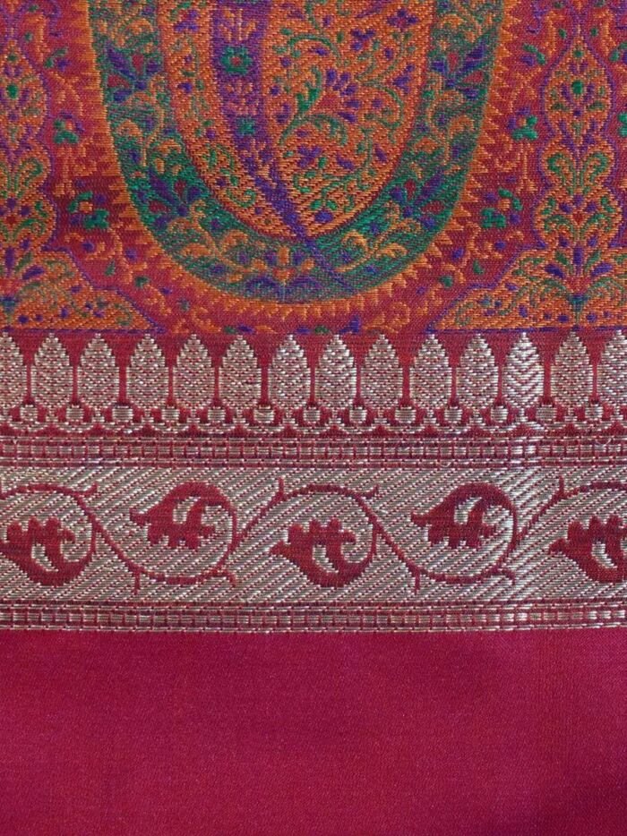 KashiFab Ruby Red Banarasi Silk Saree 4 KashiFab Ruby Red Banarasi Silk Saree online - authentic Varanasi Banarasi silk saree - detail view 4