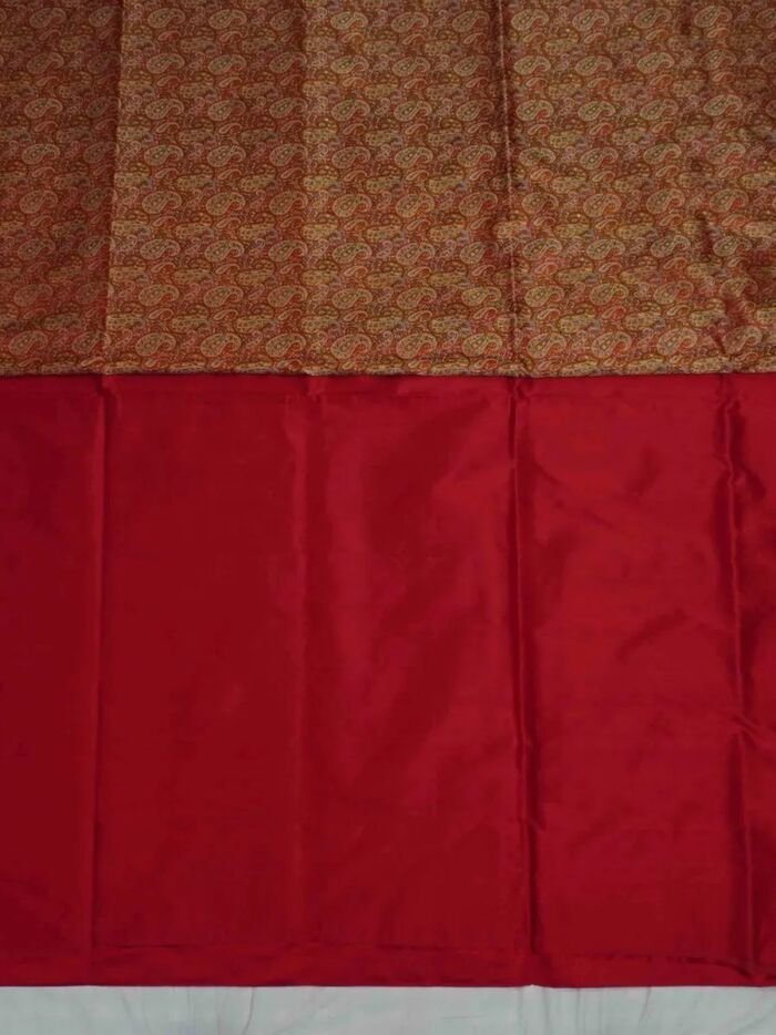 KashiFab Ruby Red Banarasi Silk Saree 5 KashiFab Ruby Red Banarasi Silk Saree online - authentic Varanasi Banarasi silk saree - detail view 5