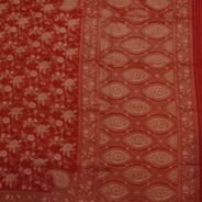 KashiFab Ruby Red Banarasi Silk Saree online - authentic Varanasi Banarasi silk saree - detail view 5