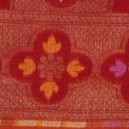 KashiFab Ruby Red Banarasi Silk Saree online - authentic Varanasi Banarasi silk saree - detail view 5