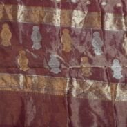 KashiFab Ruby Red Banarasi Silk Saree online - authentic Varanasi Banarasi silk saree - detail view 5