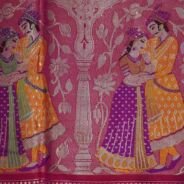 KashiFab Ruby Red Banarasi Silk Saree online - authentic Varanasi Banarasi silk saree - detail view 5