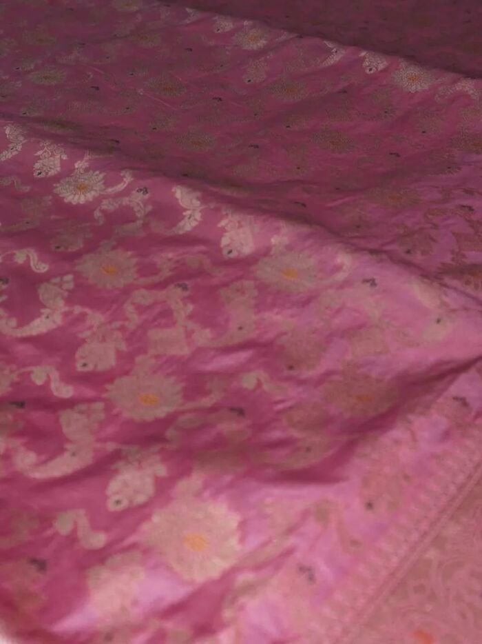 KashiFab Ruby Red Banarasi Silk Saree online - authentic Varanasi Banarasi silk saree - detail view 5