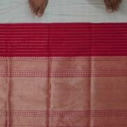 KashiFab Ruby Red Banarasi Silk Saree online - authentic Varanasi Banarasi silk saree - detail view 6