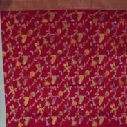 KashiFab Ruby Red Banarasi Silk Saree online - authentic Varanasi Banarasi silk saree - detail view 7