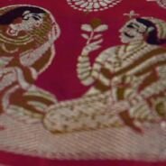 KashiFab Ruby Red Banarasi Silk Saree online - authentic Varanasi Banarasi silk saree - detail view 8