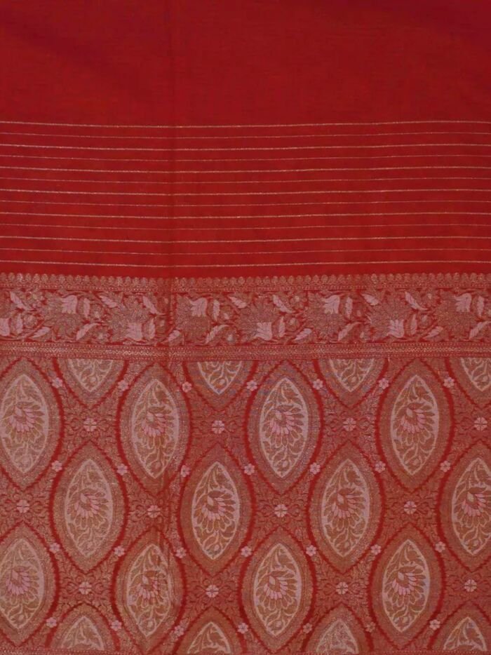 KashiFab Ruby Red Banarasi Silk Saree 8 KashiFab Ruby Red Banarasi Silk Saree online - authentic Varanasi Banarasi silk saree - detail view 8