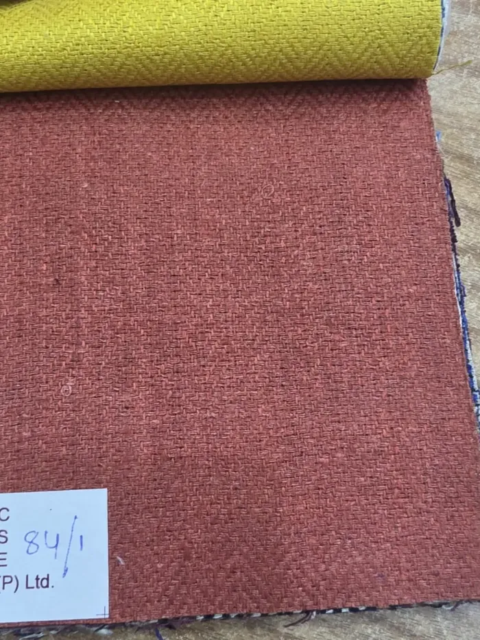 Rust Brick Orange Matka Silk Fabric - Banarasi Handloom KashiFab Rust Brick Orange Matka Silk Fabric - Banarasi Handloom