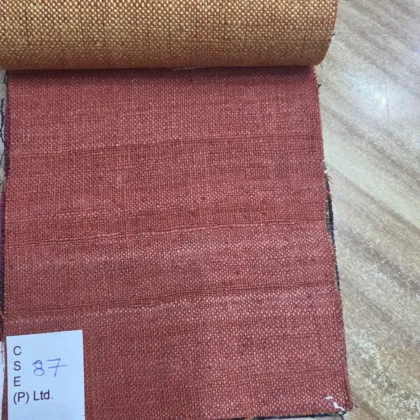 KashiFab Rust Terracotta Handloom Matka Silk Fabric - Banarasi Matka