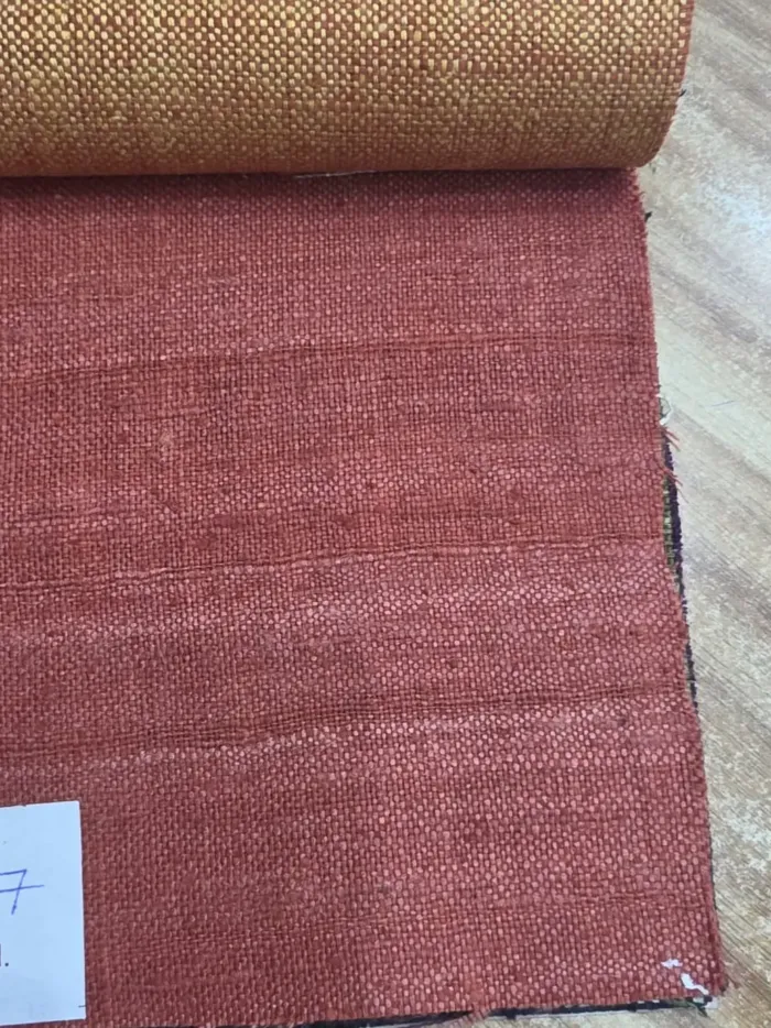 Rust Terracotta Handloom Matka Silk Fabric - Banarasi Matka KashiFab Rust Terracotta Handloom Matka Silk Fabric - Banarasi Matka