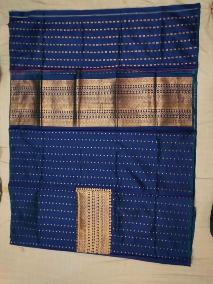 KashiFab Sapphire Blue Banarasi Silk Coord Set 1 KashiFab Sapphire Blue Banarasi Silk Coord Set online - authentic Varanasi Banarasi silk coord set