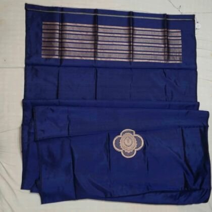 KashiFab Sapphire Blue Banarasi Silk Coord Set online - authentic Varanasi Banarasi silk coord set
