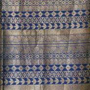 KashiFab Sapphire Blue Banarasi Silk Coord Set online - authentic Varanasi Banarasi silk coord set - detail view 3
