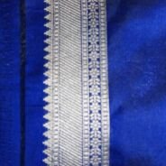 KashiFab Sapphire Blue Banarasi Silk Saree online - authentic Varanasi Banarasi silk saree - detail view 2