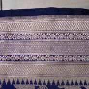 KashiFab Sapphire Blue Banarasi Silk Saree online - authentic Varanasi Banarasi silk saree - detail view 4