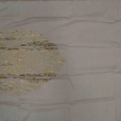 KashiFab Silver Grey Banarasi Silk Dupatta online - authentic Varanasi Banarasi silk dupatta