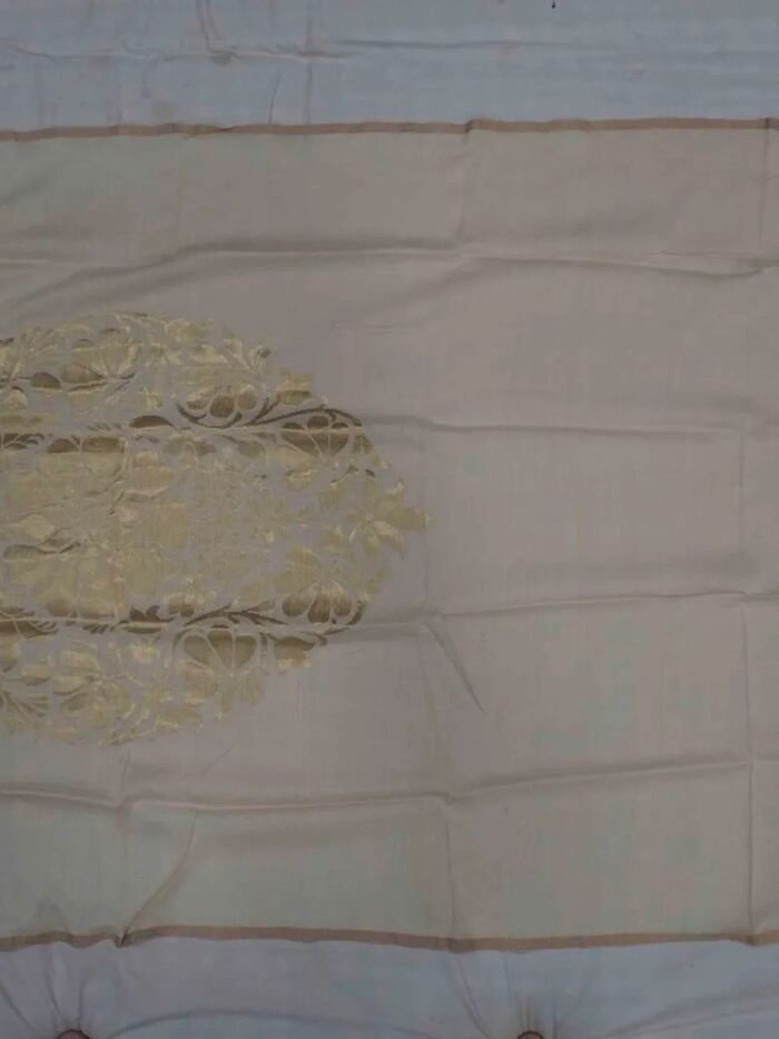 KashiFab Silver Grey Banarasi Silk Dupatta online - authentic Varanasi Banarasi silk dupatta