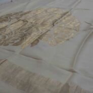 KashiFab Silver Grey Banarasi Silk Dupatta online - authentic Varanasi Banarasi silk dupatta - detail view 2